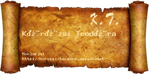 Körözsi Teodóra névjegykártya